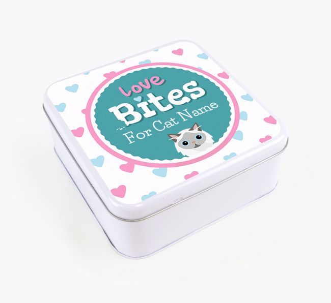 'Love Bites' - Personalised {breedCommonName} Square Treat Tin